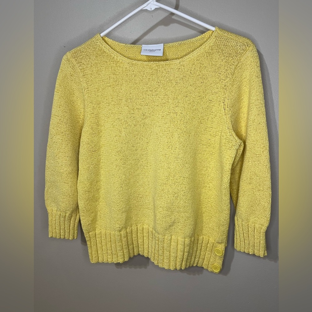 Liz Claiborne Canary Yellow Sweater Size M